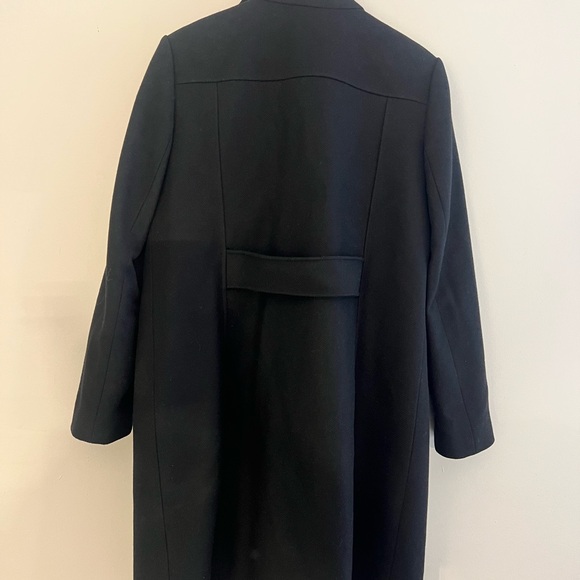 Theory Elegant Black Wool Blend stand collar Coat size Large - Picture 5 of 7